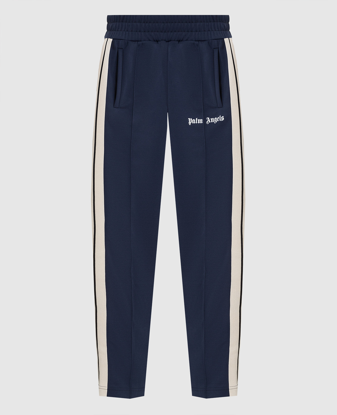 Palm Angels Темно-синие спортивные брюки с принтом логотипа PMCA007F21FAB002