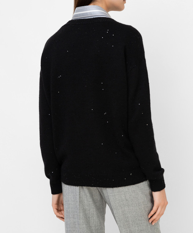 Brunello Cucinelli Пуловер из кашемира и шелка в пайетках M73539902 изображение 4