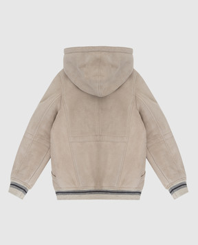 Stefano Ricci Дитяча шкіряна куртка з емблемою YAJ8200020NPMIL