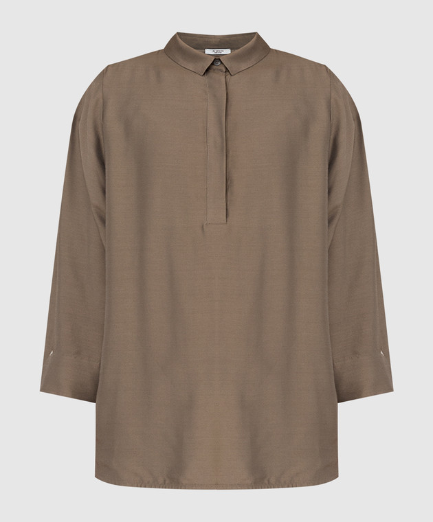 Peserico Блуза з ланцюжками кольору хакі S0613401189
