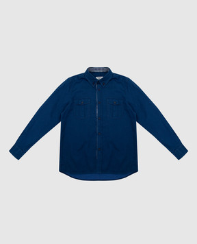 Stefano Ricci Детская темно-синяя рубашка YAC6S00020EX1500