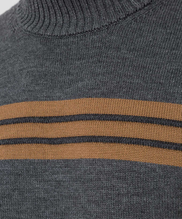 Peserico Серый свитер из шерсти с контрастным узором R59027F079770B изображение 5