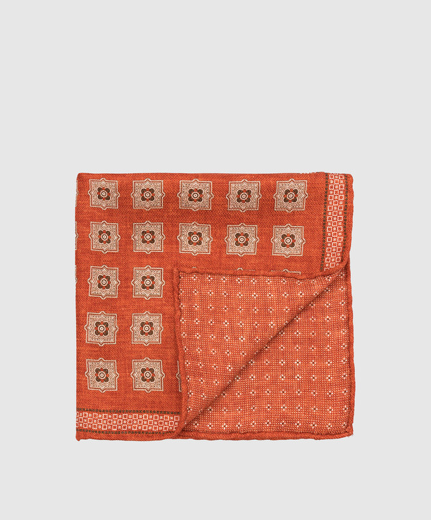 Brunello Cucinelli Terracotta patterned silk scarf MQ8440091 image 4