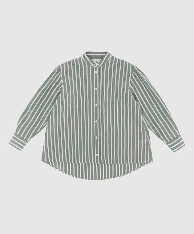Brunello Cucinelli Дитяча зелена блуза з шовку BB729MV146