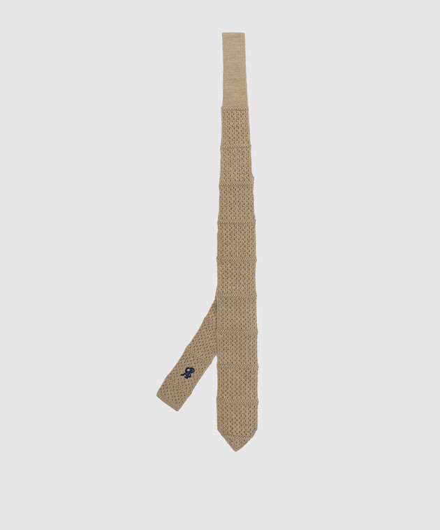 Stefano Ricci Детский светло-бежевый галстук из кашемира в узор YCRMTSR2600 изображение 2