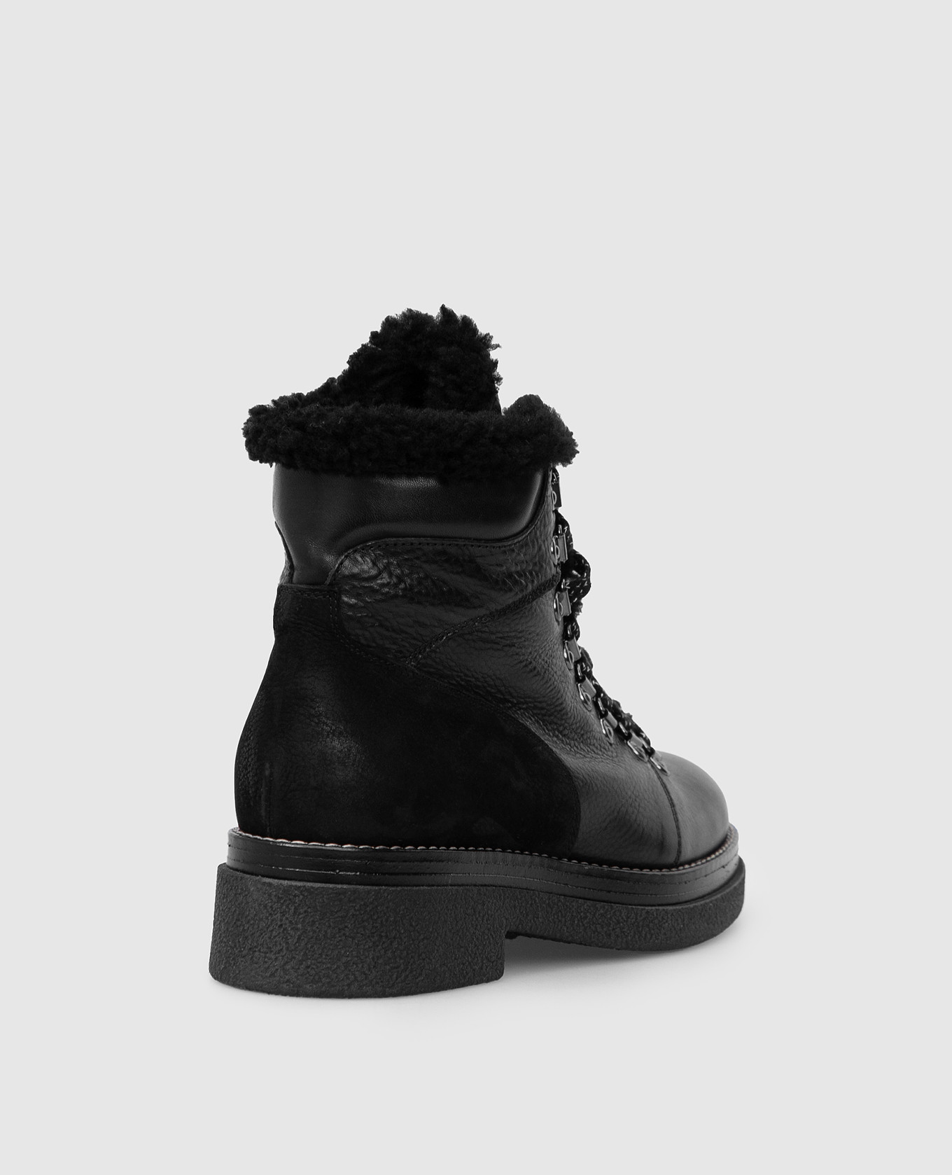 Laura Bellariva Черные кожаные ботинки на меху P7045CM изображение 4