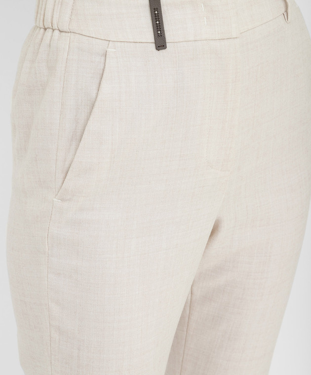 Peserico Світло-бежеві штани з вовни з люрексом P0449103359 зображення 5