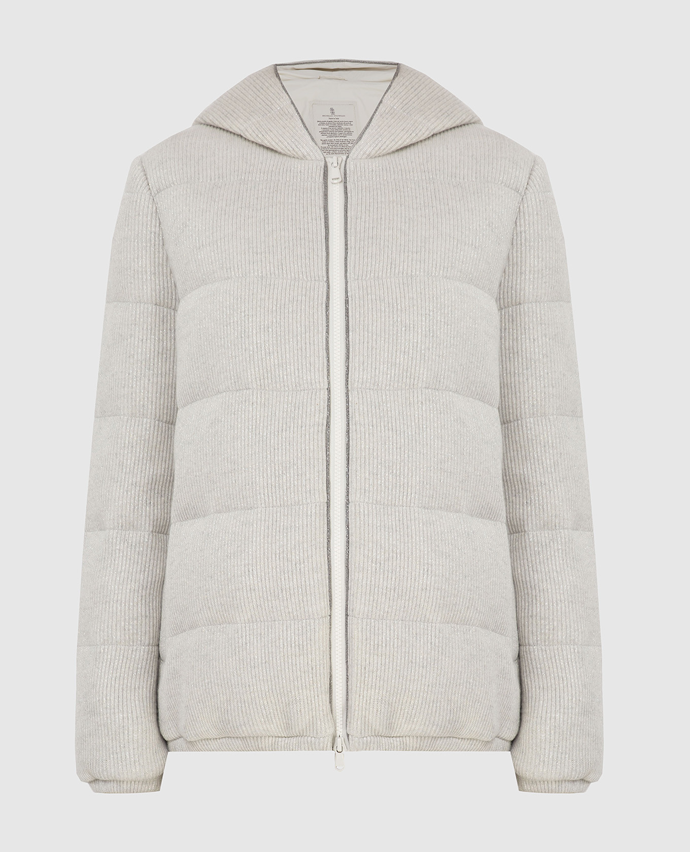 

Пуховая куртка из кашемира с люрексом Brunello Cucinelli, Светло-бежевый, Куртки