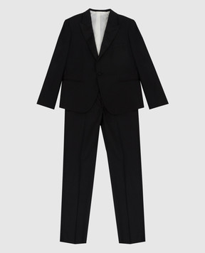 Stefano Ricci Детский черный костюм из шерсти Y2SF731260HC5073
