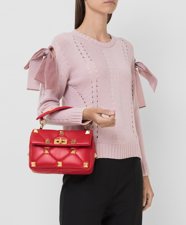 Valentino Красная сумка Roman Stud из кожи наппа WW2B0I82BSF изображение 2