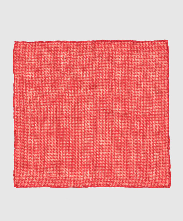 Brunello Cucinelli Red linen scarf in a pattern MQ8500091 image 3