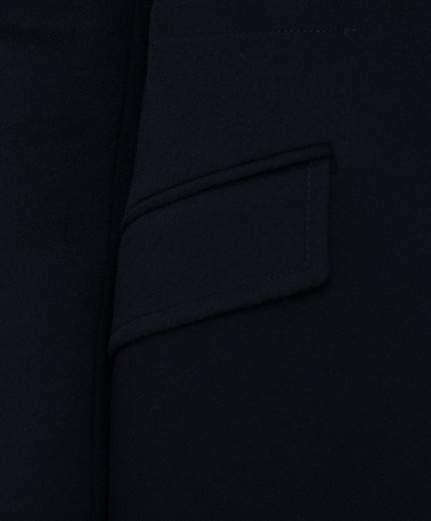 Heresis Темно-синее пальто из шерсти P55VO80G300 изображение 5
