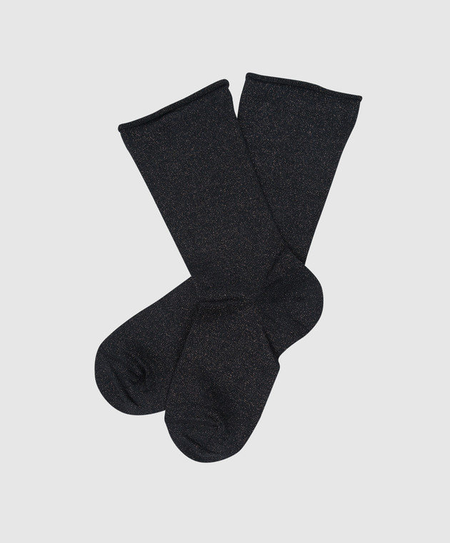 Brunello Cucinelli Темно-сині шкарпетки з люрексом M41945019 зображення 2