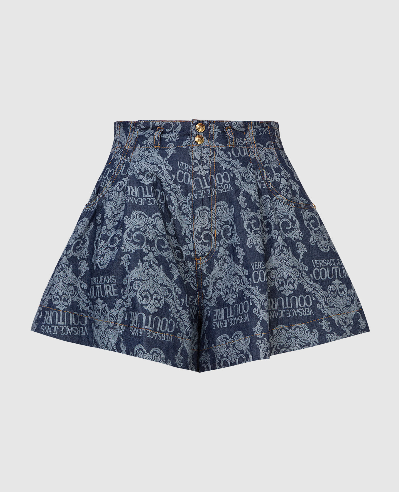 

Шорты с высокой талией и узором Versace Jeans Couture, Синий, Шорты