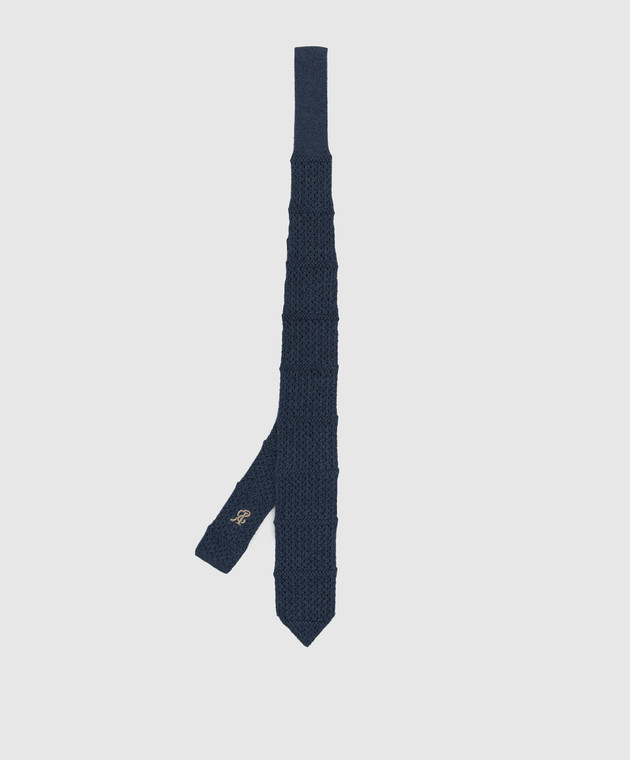 Stefano Ricci Patterned blue cashmere tie for children YCRMTSR2600 image 2