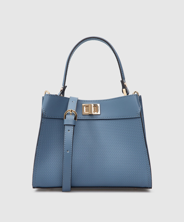 Gianni Notaro Ruga leather mini bag in light blue 403