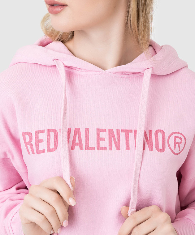 Red Valentino Розовое худи с логотипом XR3MF09Q6CW изображение 5