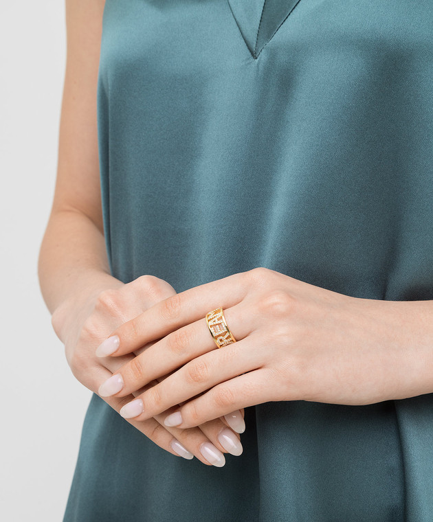 Marina Fossati Золотистое кольцо с кристаллами LIZ100 изображение 2