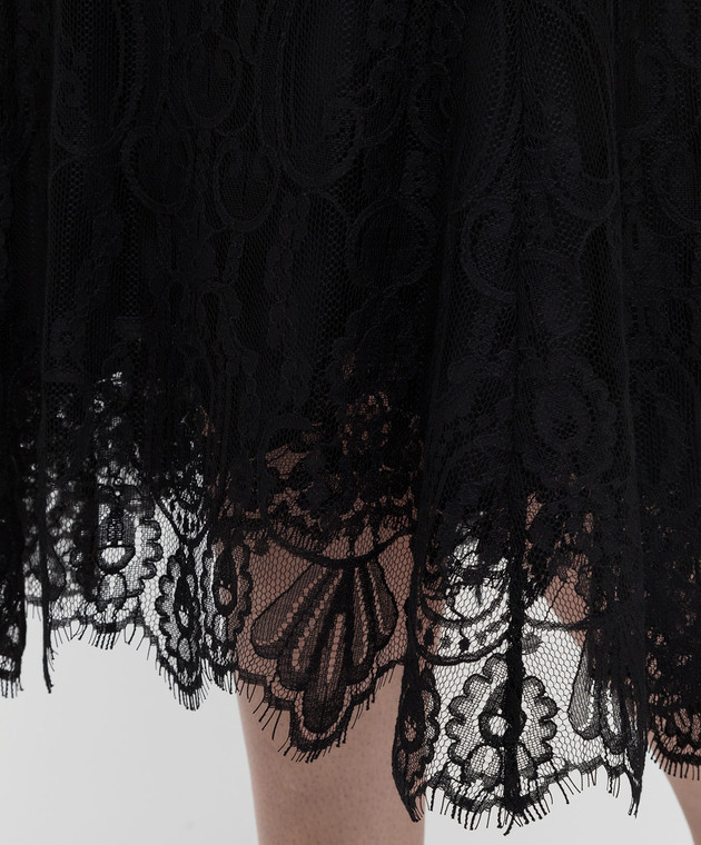 Dolce&Gabbana Чорна спідниця з мережива F4BQ3TFLMUV зображення 5