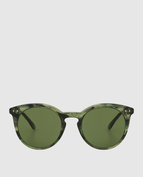 Bottega Veneta Зеленые солнцезащитные очки в круглой оправе BV0096S30001098