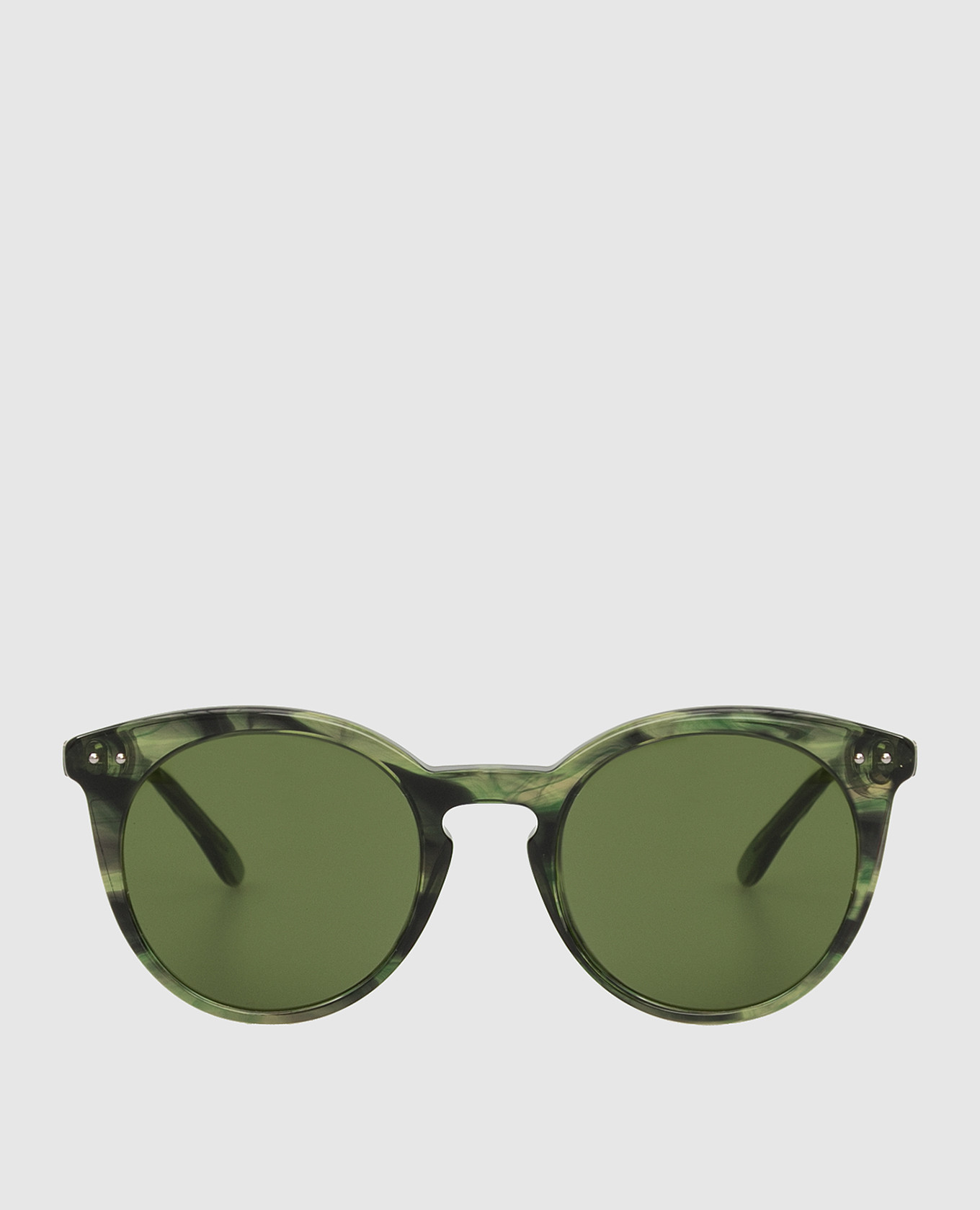 Зеленые солнцезащитные очки в круглой оправе
