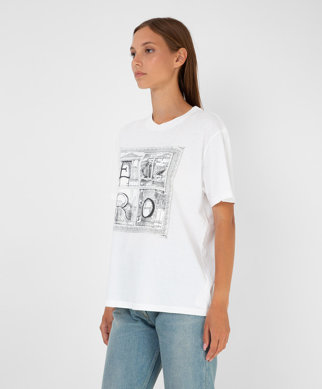 Etro Белая футболка с принтом логотипа D185259071 изображение 3