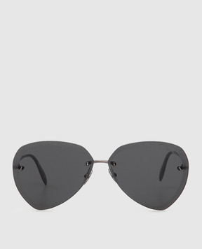 Alexander McQueen Серые солнцезащитные очки-авиаторы AM0120SA30002023
