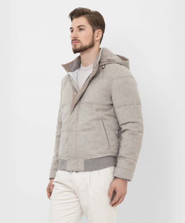 Enrico Mandelli Пуховая куртка из кашемира с мехом норки A3T7114816 изображение 3