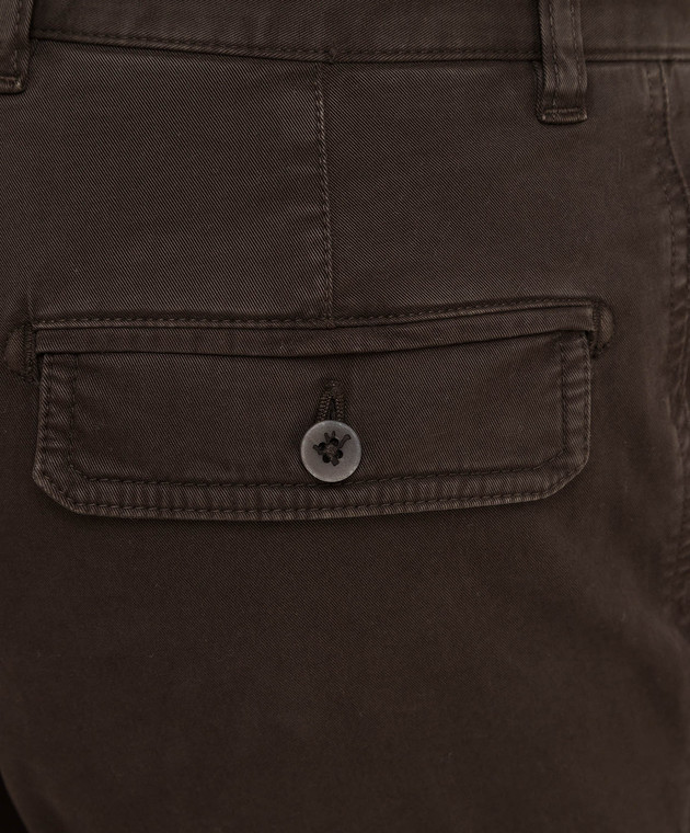 ISAIA Темно-коричневые брюки-карго PNTS99XP876 изображение 5