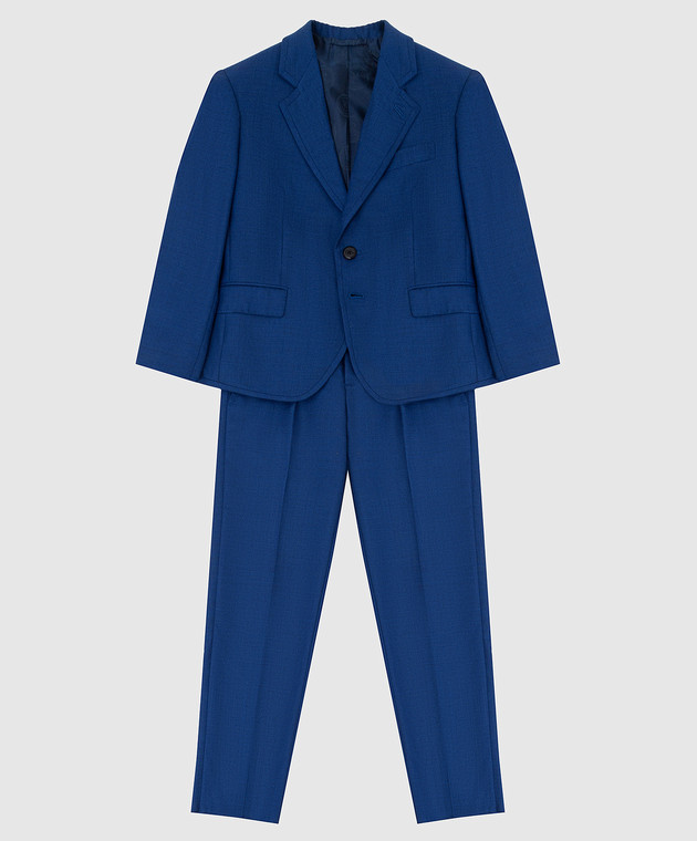 Stefano Ricci Детский синий костюм из шерсти Y1SF37190BHC2545