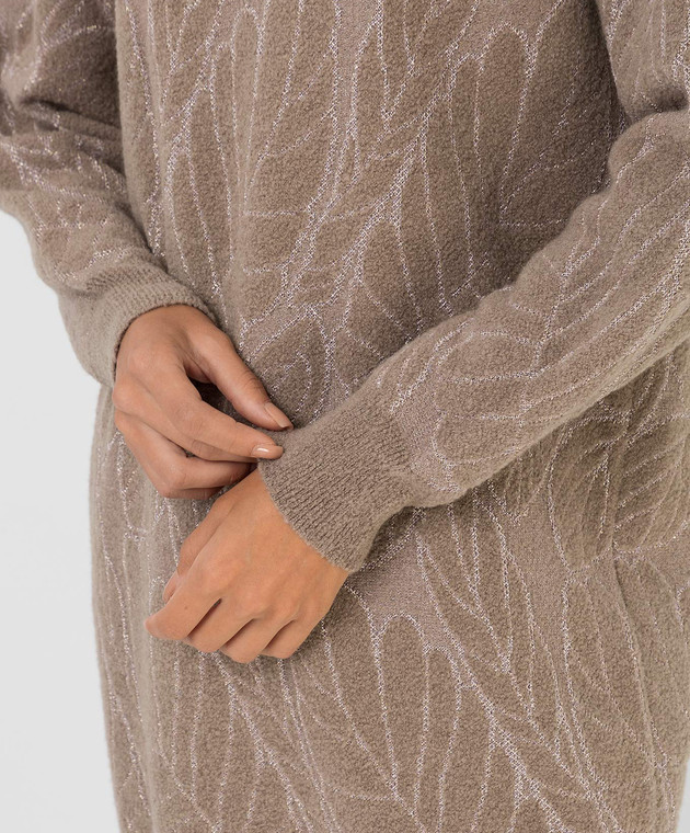 Peserico Бежевий светр з вовни і кашеміру в візерунок S99444F12AA9795 зображення 5