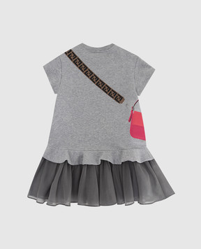 Fendi Дитяче плаття з басками JFB382AEY0