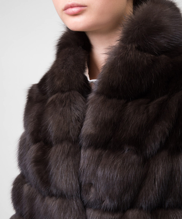 Real Furs House Чорне хутряне пальто SBR29548DARK зображення 5