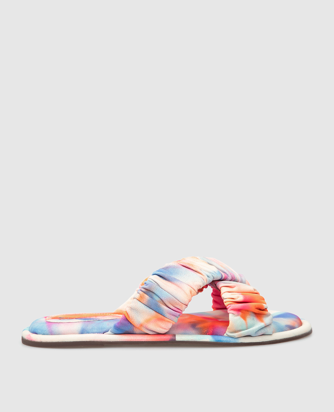 

Кожаные шлепанцы с эффектом tie-dye, Разноцветный, Шлепанцы
