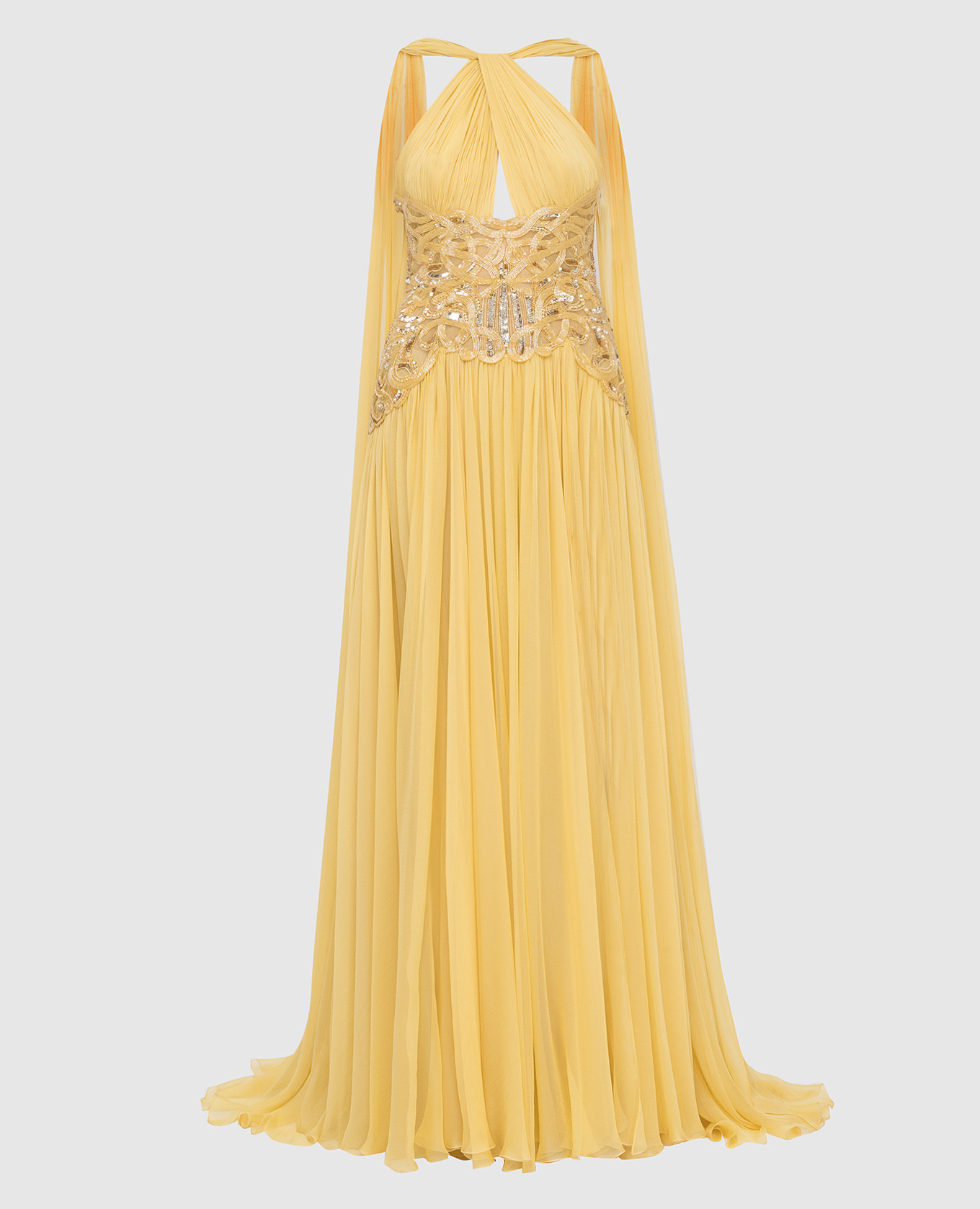 Zuhair Murad - Yellow silk dress DRS20025CHSI003 buy at Symbol