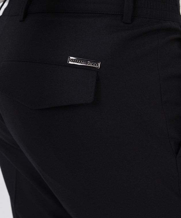 Stefano Ricci Чорні штани з вовни M1T1400091W610 зображення 5