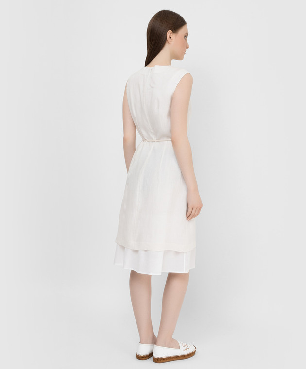 Peserico Біле лляне плаття міді S02439A2600A зображення 4