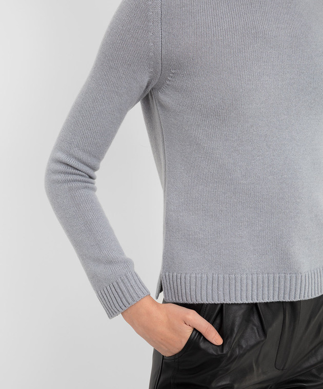 ANNECLAIRE Light gray slit cashmere jumper A8130615 image 5