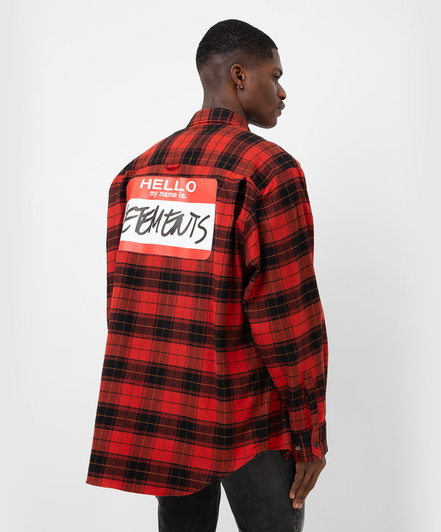 Vetements Рубашка в клетку с принтом My Name Is Vetements UE52SH580Rm изображение 4