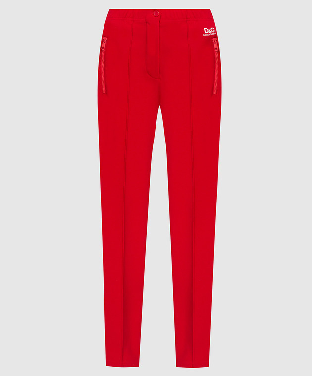 Dolce&Gabbana Червоні спортивні брюки з принтом логотипу FTB7KTGDO95