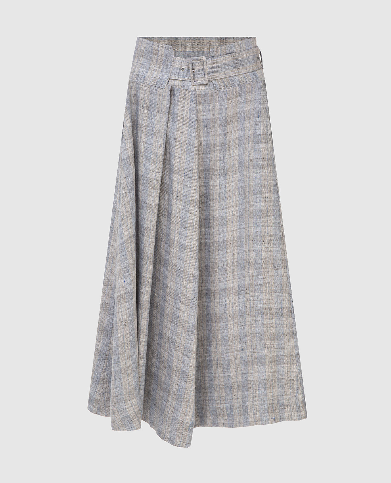 Серая юбка из льна