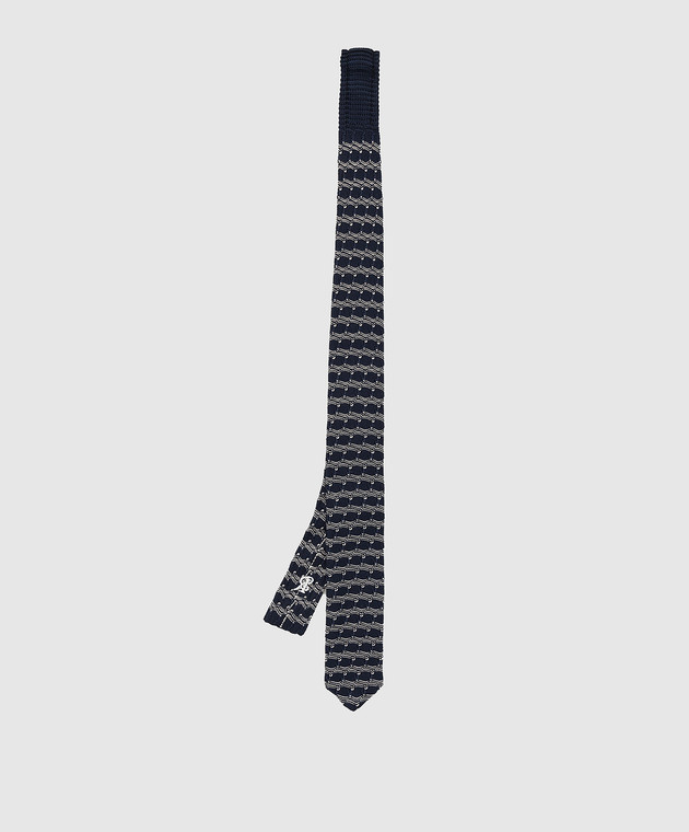 Stefano Ricci Children's dark blue patterned silk tie YCRMTSR8162 image 2