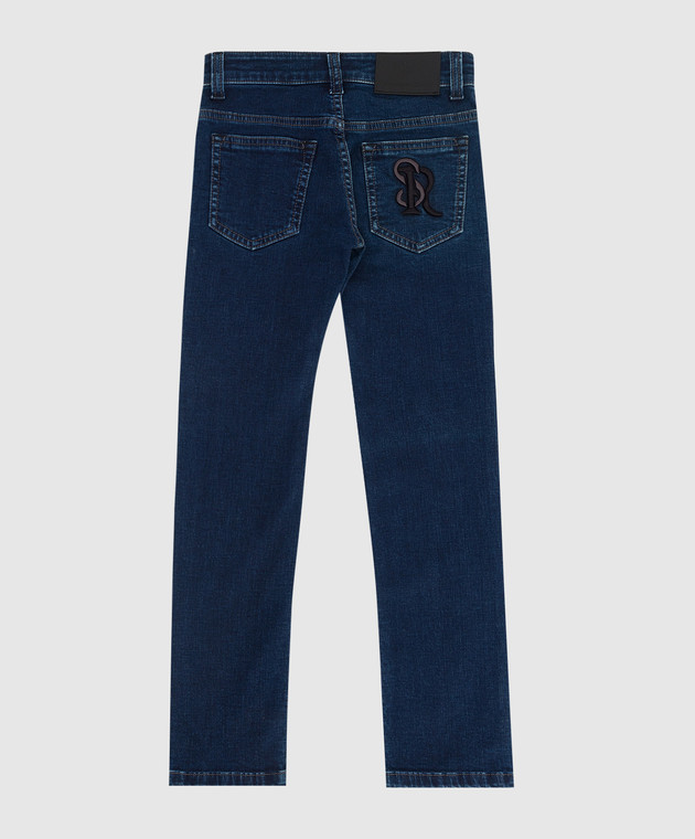 Stefano Ricci Children's jeans with logo embroidery YFT8402010W8BL image 2