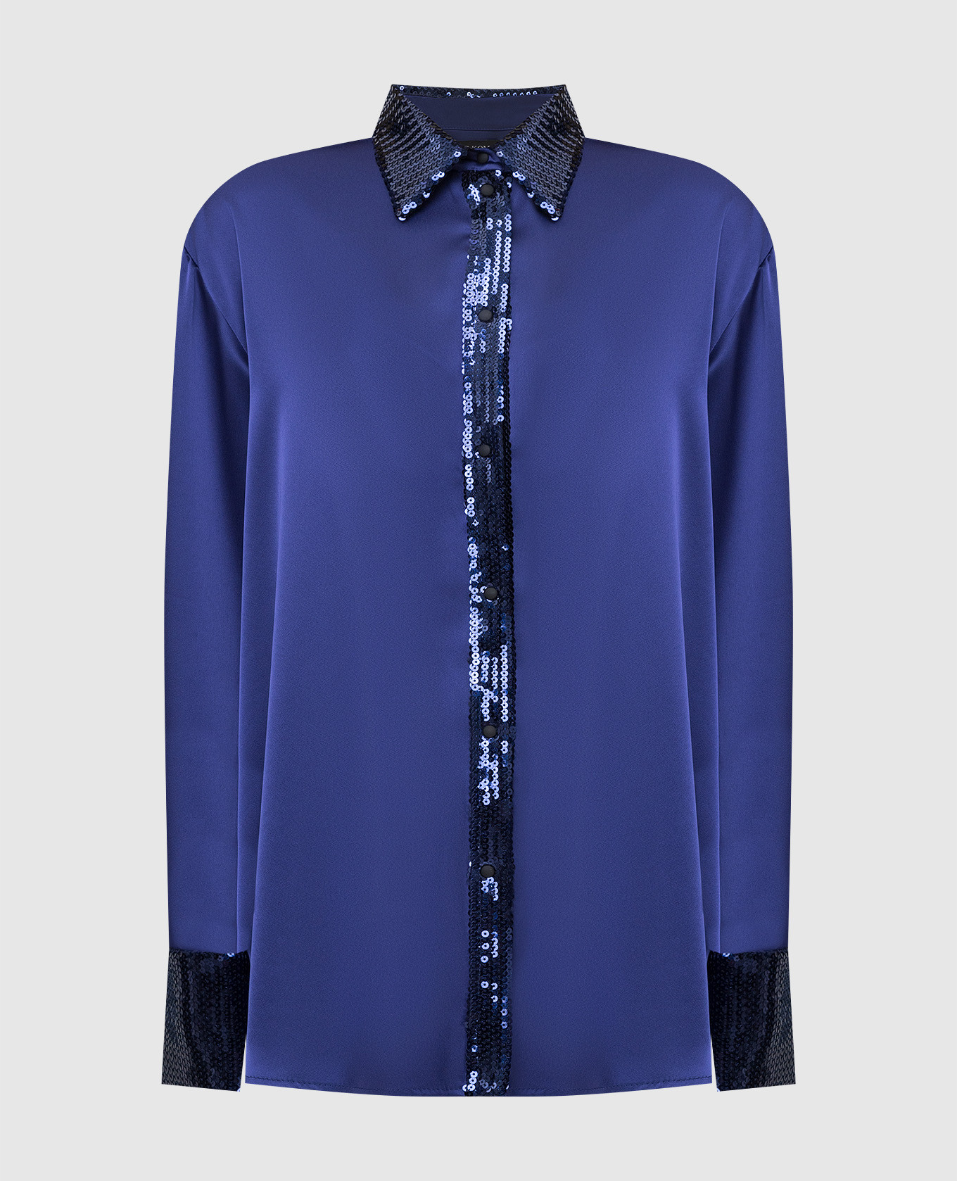 David Koma Синяя блуза с пайетками AW21DK29TA