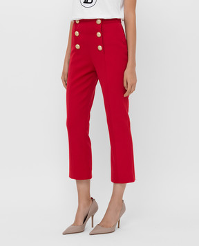 Balmain Червоні штани з вовни SF15088W034