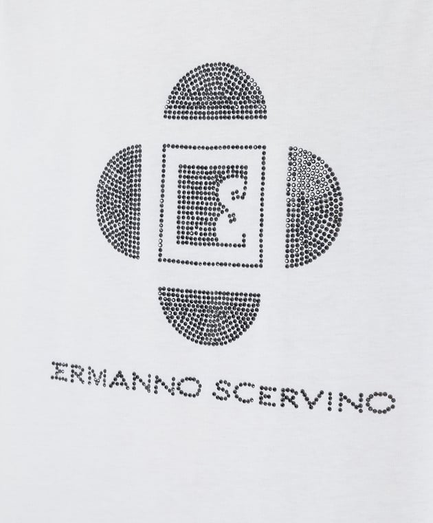 Ermanno Scervino Белая футболка с кристаллами D385L308CTUER изображение 5