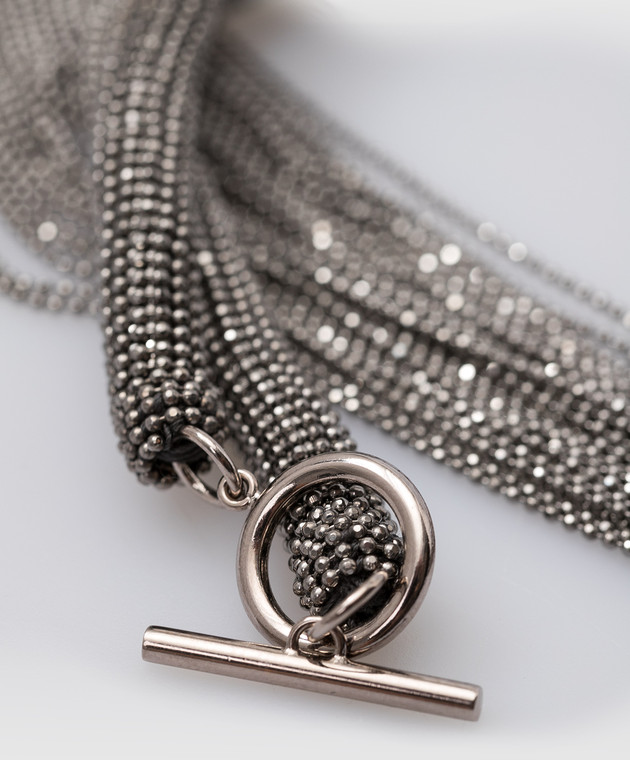 Brunello Cucinelli Серебристое ожерелье с цепочками MCOW9G221 изображение 3