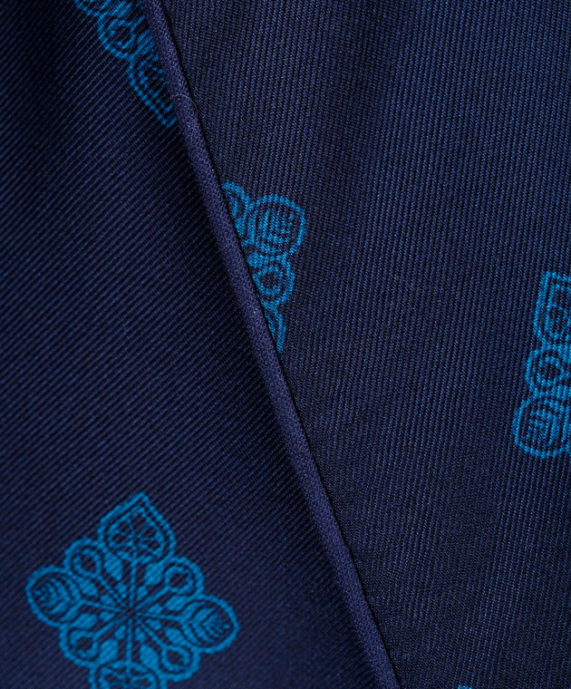 Derek Rose Темно-синій халат з шовку 5535OTIS011 зображення 5