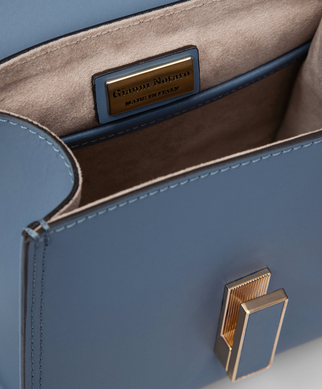Gianni Notaro Ruga leather mini bag in light blue 406 image 4
