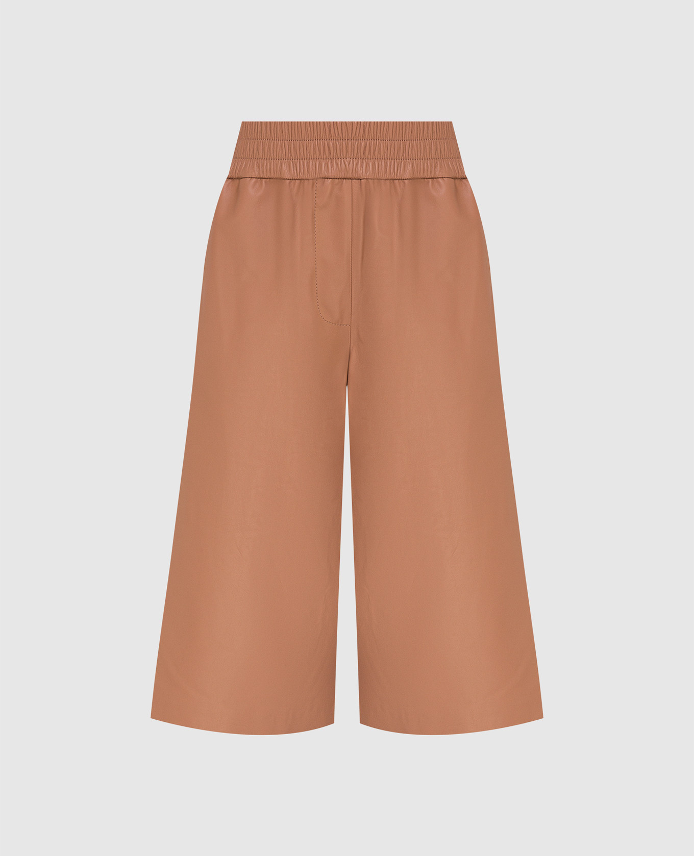 Terracotta leather bermuda shorts